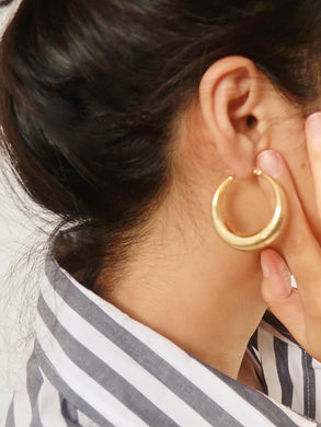 earrings / 18K Gold Filled Hoop Earrings • Chunky Hoop Earrings • Gold Square Earrings • Gold Hoop Earrings • Simple Earrings • Gift for Her