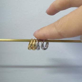 gold vermeil / 18K Gold Vermeil Hoop Earrings • Chunky Hoop Earrings • Sterling Silver Hoop Earring • S925 Chunky Hoops • Chunky Earrings