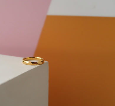 ring / 18K Gold Ring • Statement Gold Thick Band • Geometric Ring • Simple Ring • Stackable Gold Ring • Minimal Ring