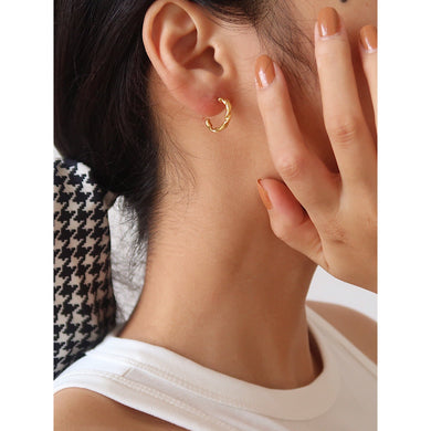 earrings / 18K Gold Plated Hoop Earrings • Twisted Hoop Statement Earrings • Twisted Earrings • Gold Circle Earrings • Gift for Her