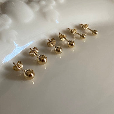 earrings / 14k Yellow Gold Stud Earrings • Stud Statement Earrings • Gold Ball Earrings • Gold Earrings • Gift for Her