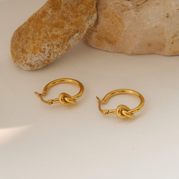 earrings / 18K Gold Knot Earrings • Twisted Knot Statement Earrings • Gold Knot Earrings • Knot Hoop Earrings • Gift for Her