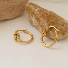 Load image into Gallery viewer, earrings / 18K Gold Knot Earrings • Twisted Knot Statement Earrings • Gold Knot Earrings • Knot Hoop Earrings • Gift for Her
