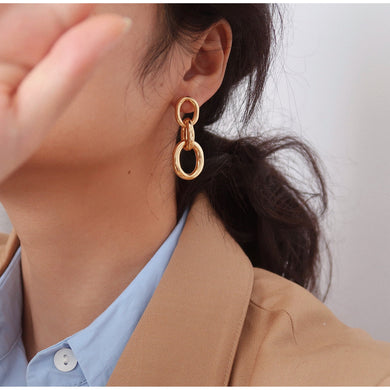earrings / 18K Gold Chain Statement Earrings • Chain Earrings • Gold Chain Earrings • Gold Earrings • Simple Earrings • Gift for Her