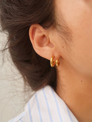 earrings / 18K Gold Hoops Earrings • Hoops Statement Earrings • Double Hoops Earrings • Titanium Earrings • Gift for Her