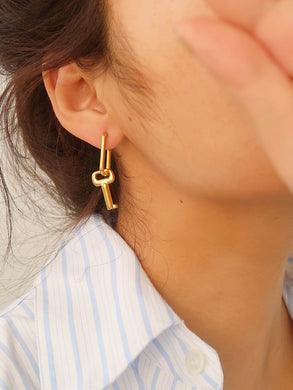 earrings / 18K Gold Key Statement Earrings • Key Earrings • Gold Key Earrings • Gold Earrings • Simple Earrings • Gift for Her